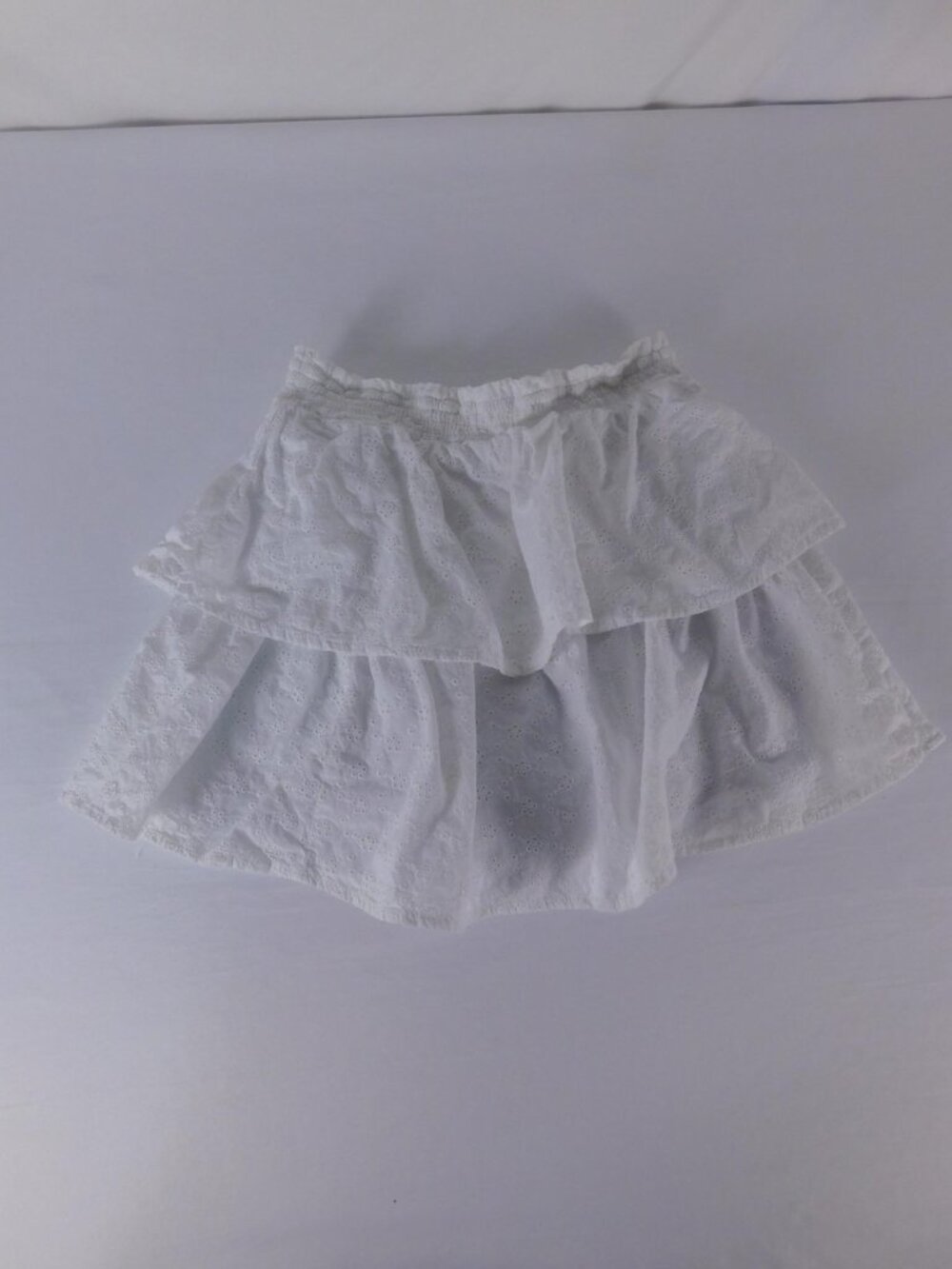 SO Skort Girls 14-16 White Lace Mini Pull On Elastic Waist Ruffle Floral